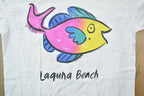 Vintage 1990s Laguna Beach Neon Fish Tropical Threads Souvenir T-Shirt
