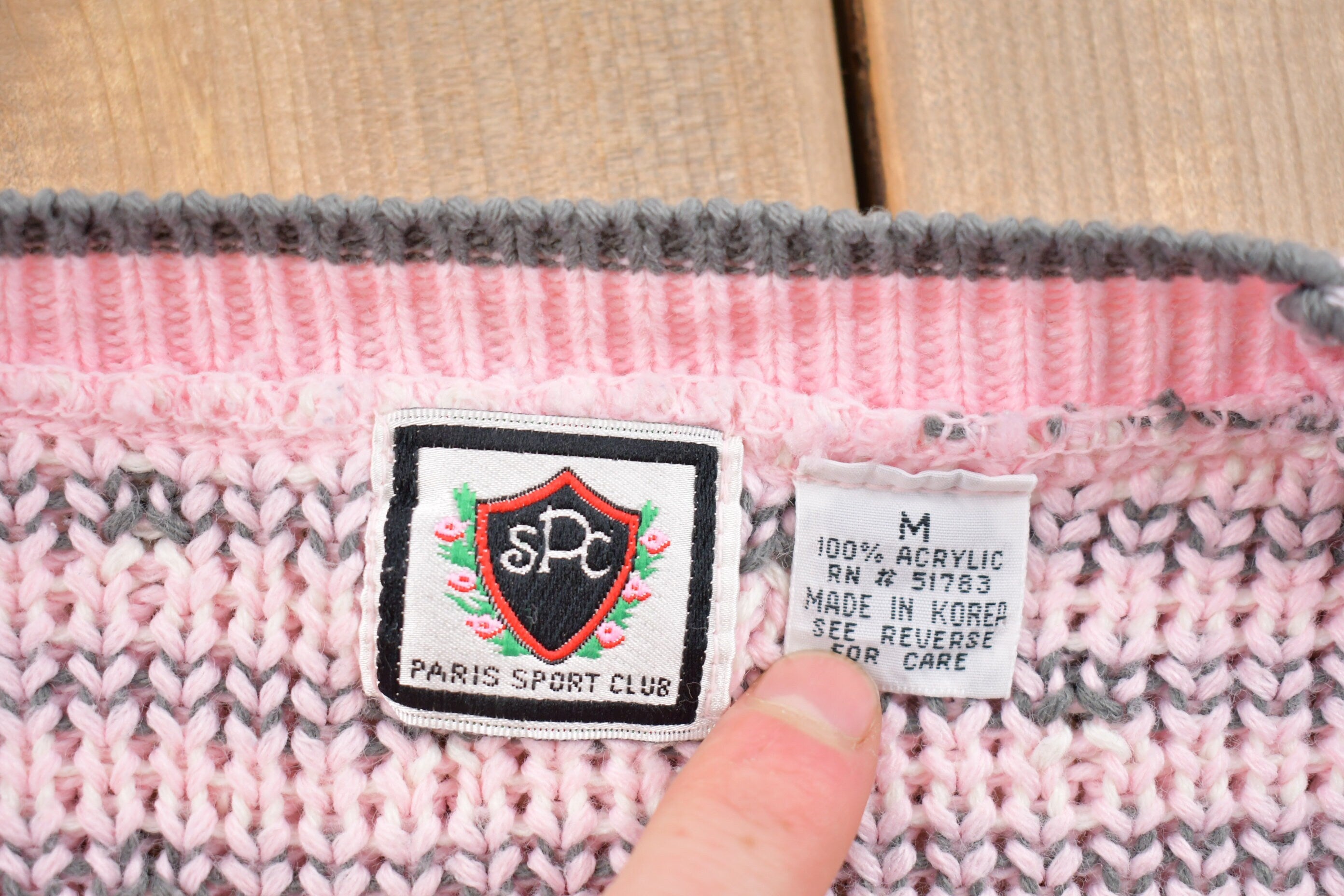 Vintage 1990s Paris Sport Club Knitted Sweater
