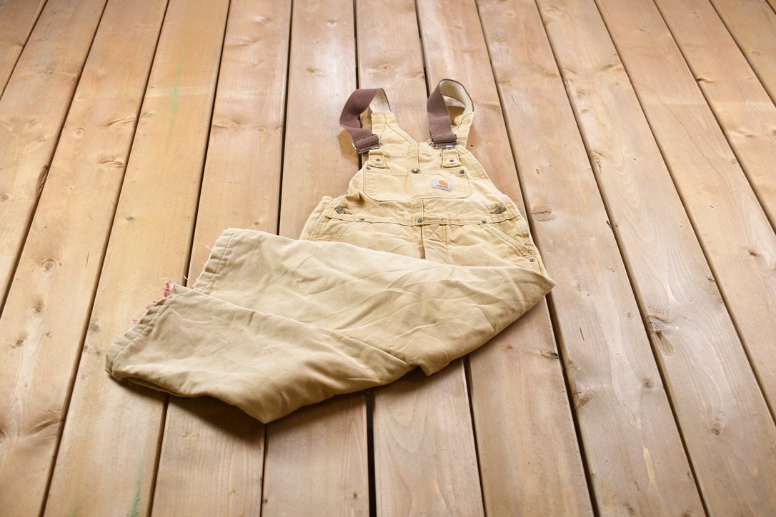 Vintage 1990s Carhartt Double Knee Canvas Overalls Size Youth Medium