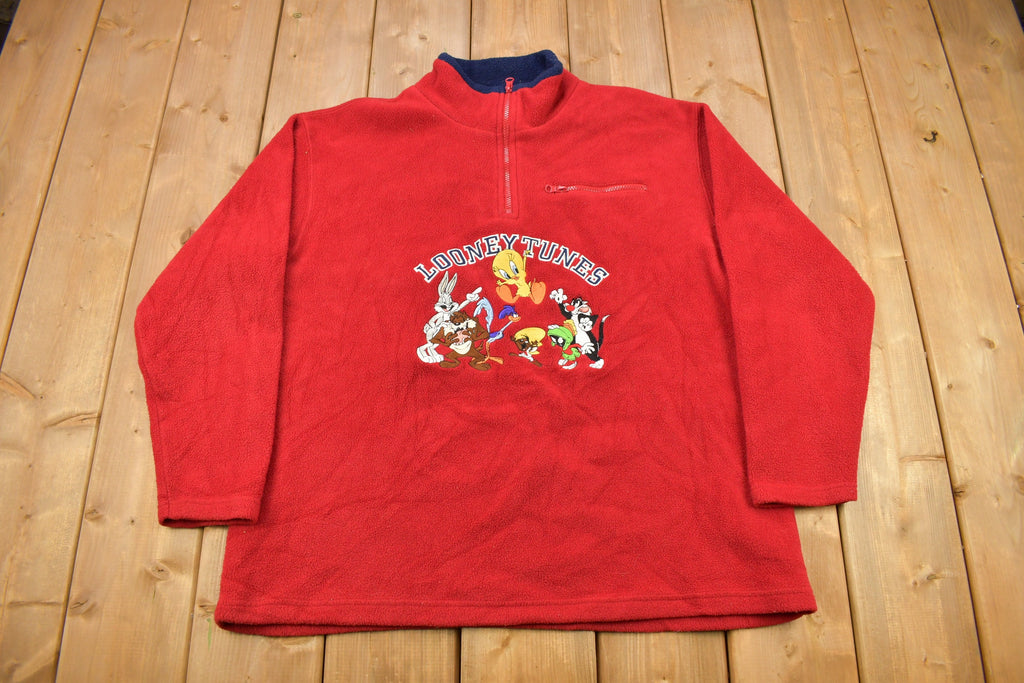 Vintage 2000 Looney Tunes Embroidered Fleece Sweatshirt