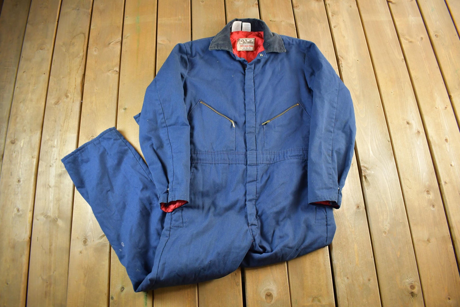 Vintage 1980s Walls Blizzard Pruf Insulated Jumpsuit Men's Large Tall