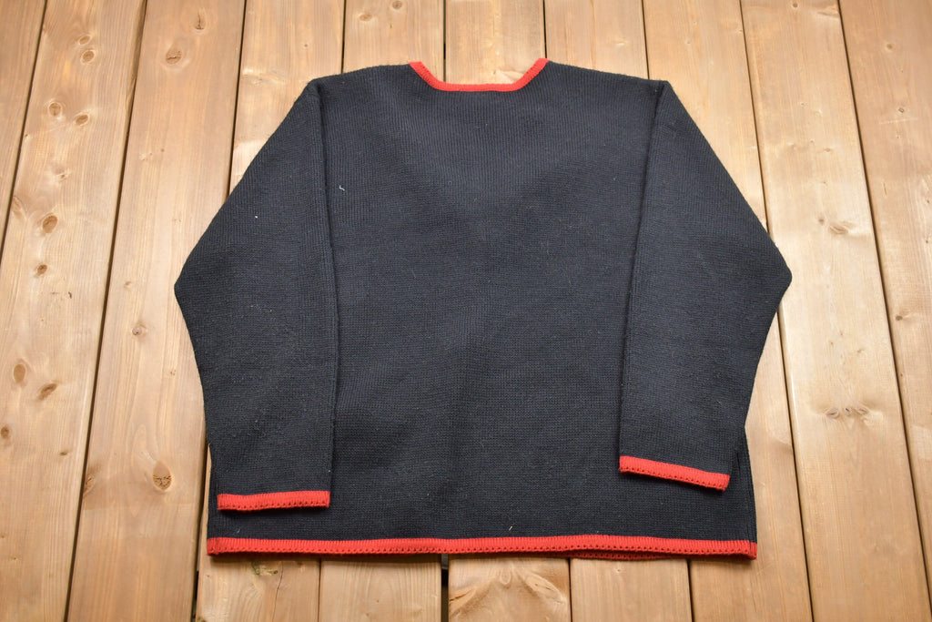 Vintage 1990s Crystal Kole Fall Season Festive Cardigan Sweater