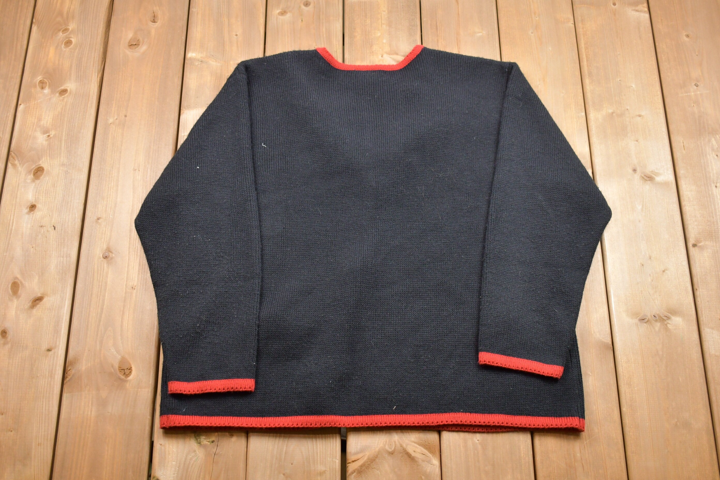 Vintage 1990s Crystal Kole Fall Season Festive Cardigan Sweater