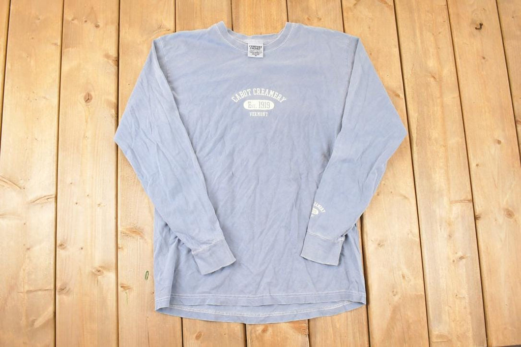 Vintage 1990s Cabot Creamery Graphic Print Long Sleeve T Shirt Men's M