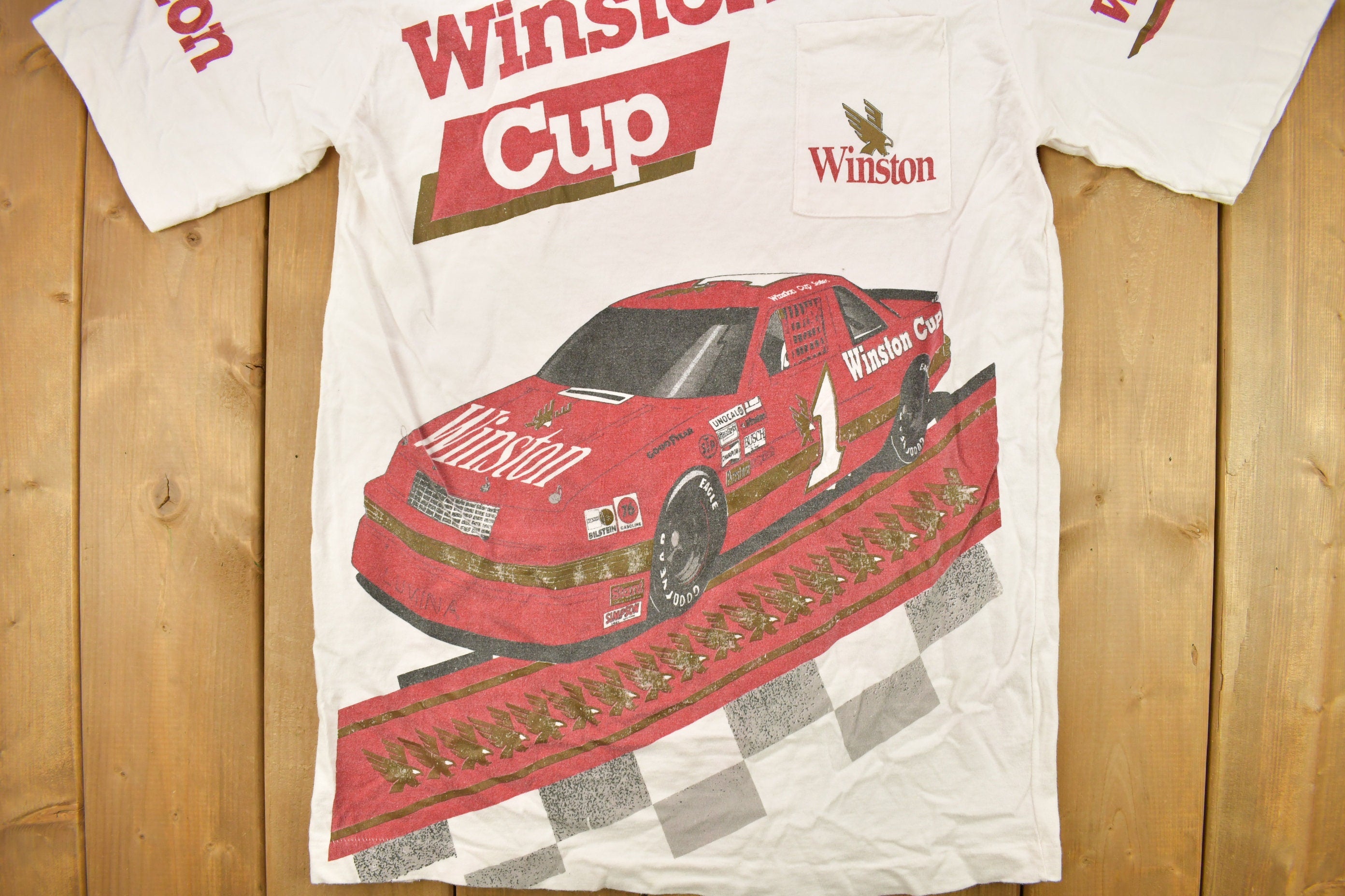 Vintage 1993 Nascar Winston Cup All Over Print Racing T-Shirt
