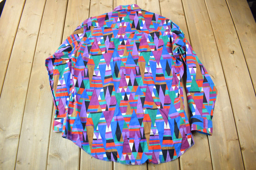 Vintage 1990s South Western All Over Print Wrangler Western Shirts Button Up Shirt