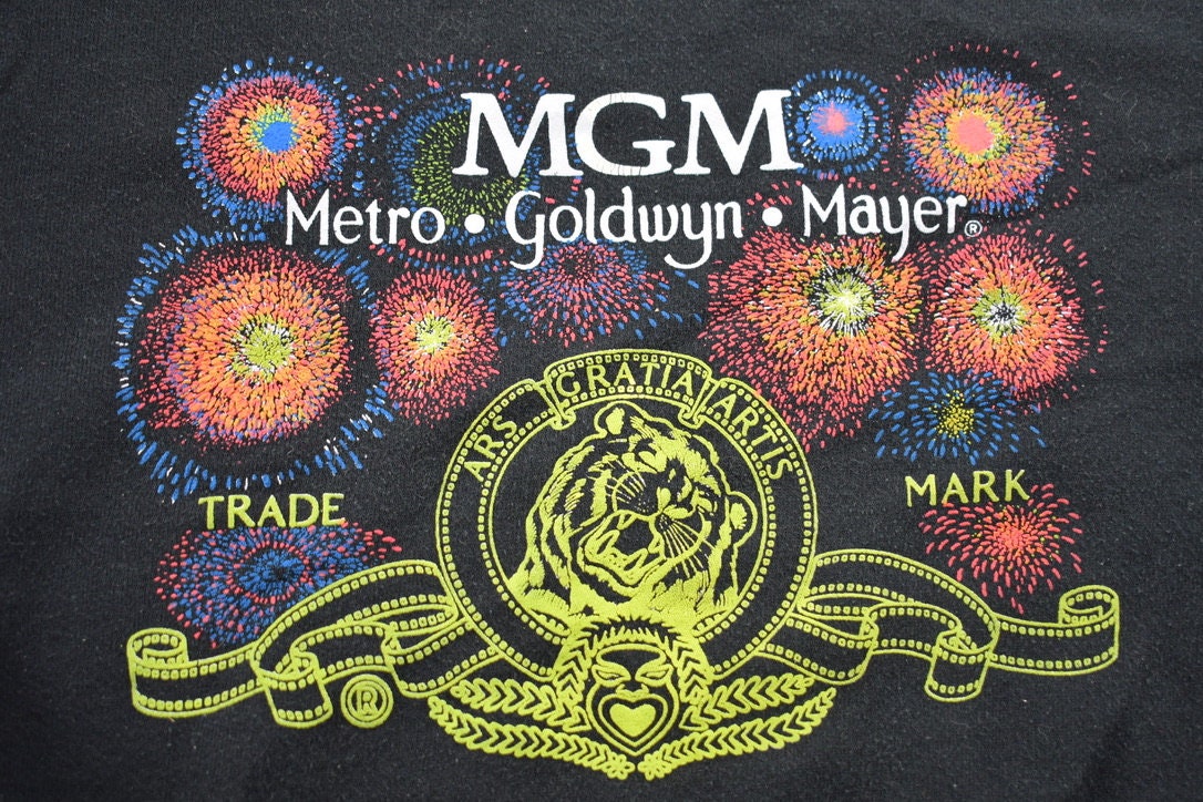 Vintage 1990s MGM Metro Goldwyn Mayer Trademark Crewneck Sweatshirt / 90s Crewneck / Made In USA / Metro Goldwyn Mayer