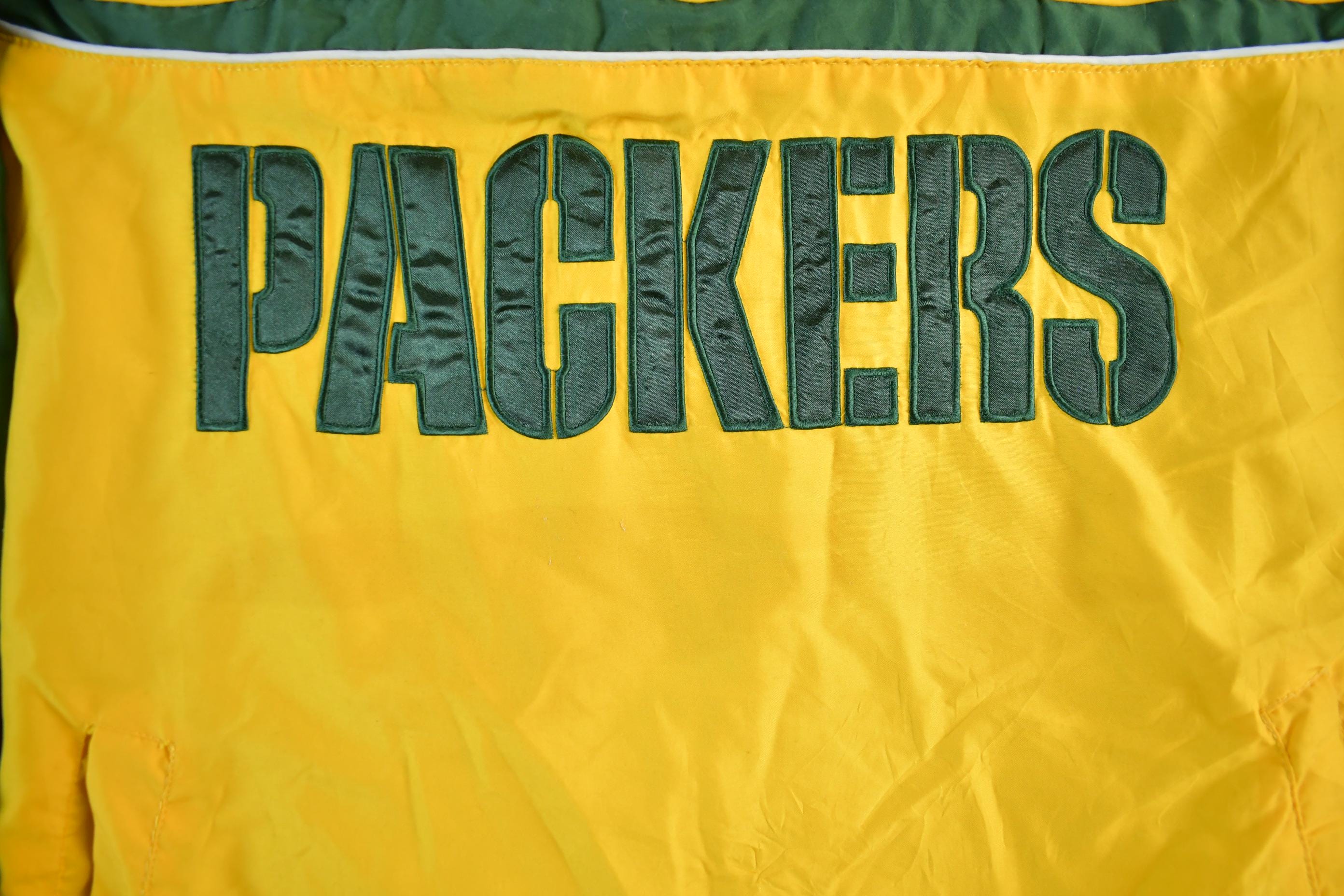 Vintage 2000s Green Bay Packers NFL Quarter Zip Pullover Windbreaker Jacket Men's 3XL