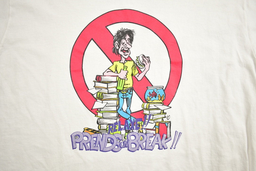 Vintage 1990s Relaxe Prends Un Break Graphic T-Shirt