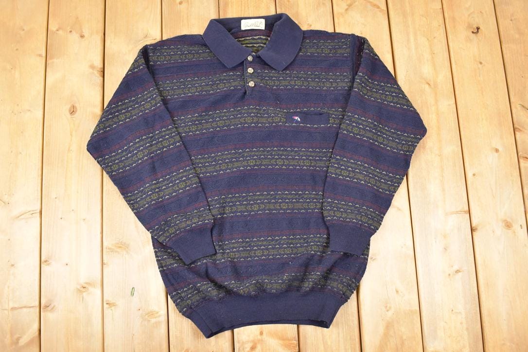 Vintage 1990s Arnold Palmer Knit Button Up Shirt Men's L