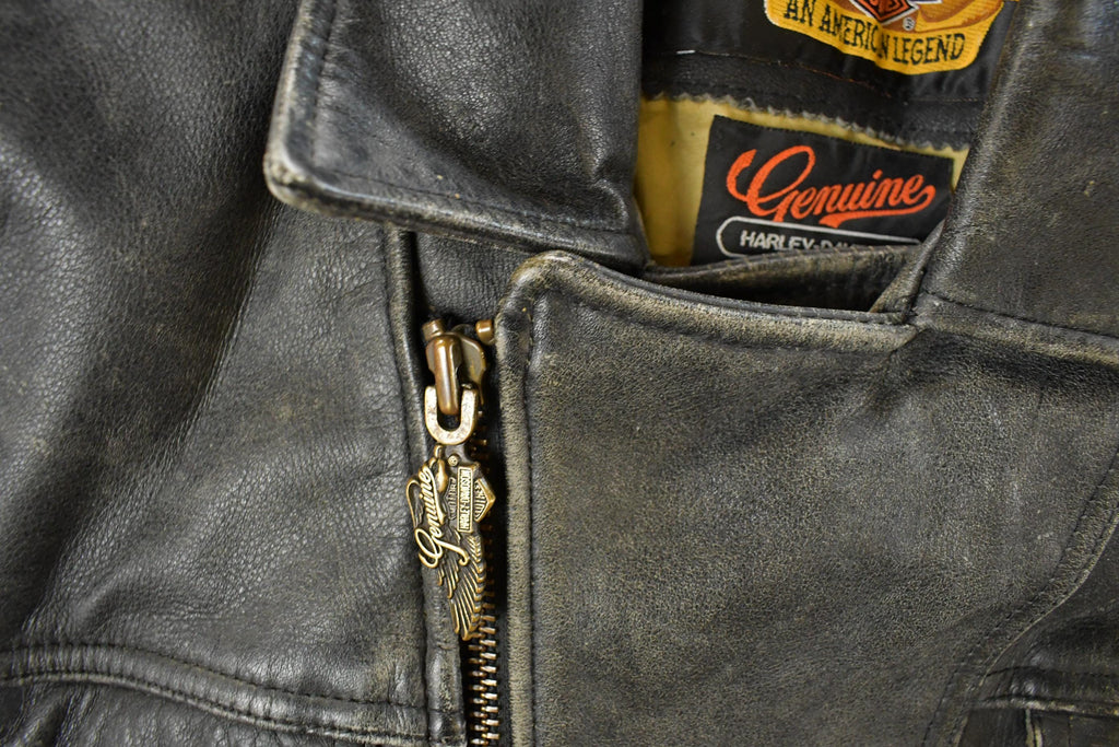 Vintage 1990s Harley Davidson Leather Biker Jacket Men's Small / Fall Outerwear / Leather Coat / Winter Outerwear / Streetwear / Motorcycles