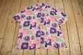 Vintage 1990s Notations Patchwork Button Up Short Sleeve Shirt