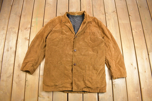 Vintage 1980s Faux Suede Jacket / Western Blazer / Button Down / Streetwear / Suede Jacket