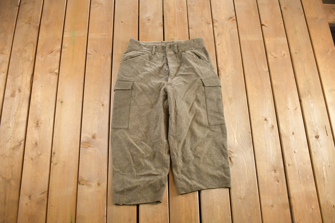 Vintage 1940S Wool Cut Off Trousers Size 30x22