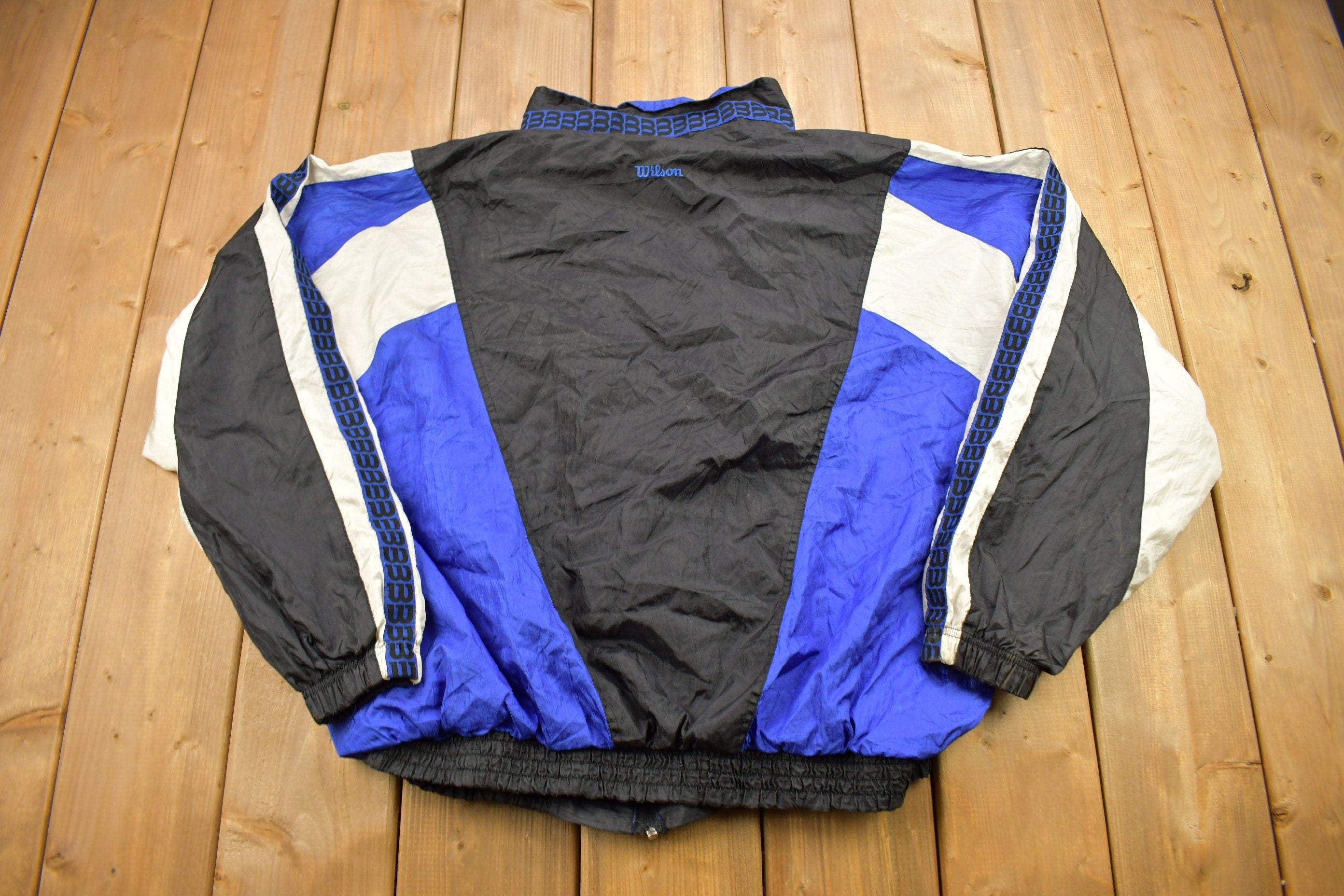 Vintage 1990s Advantage By Wilson Color Block Windbreaker Jacket