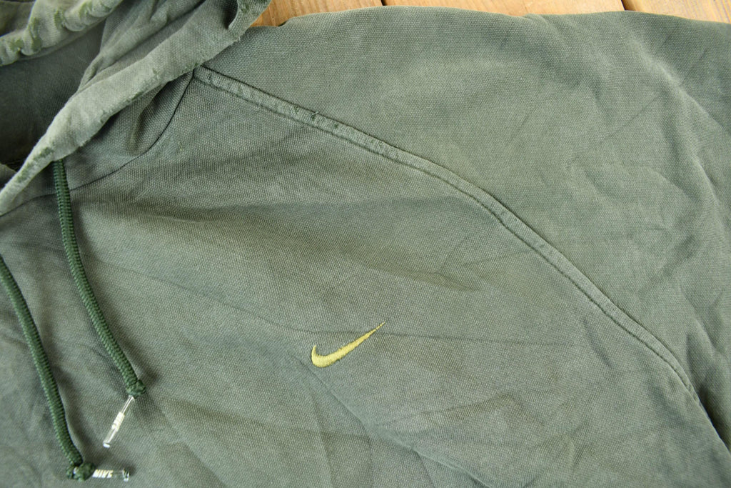 Vintage Y2K Nike Mini Swoosh Hoodie / Green Nike Hoodie / Nike Swoosh / Embroidered / Nike Hoodie Size XXL