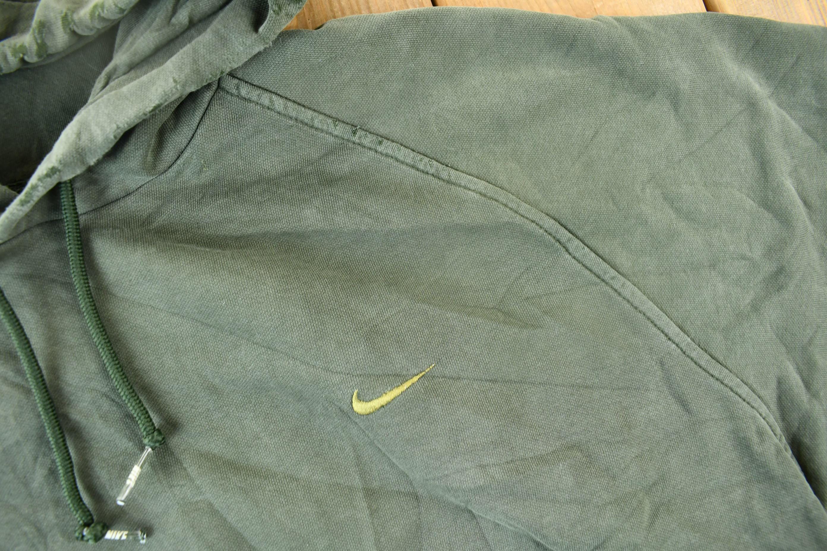 Vintage Y2K Nike Mini Swoosh Hoodie / Green Nike Hoodie / Nike Swoosh / Embroidered / Nike Hoodie Size XXL