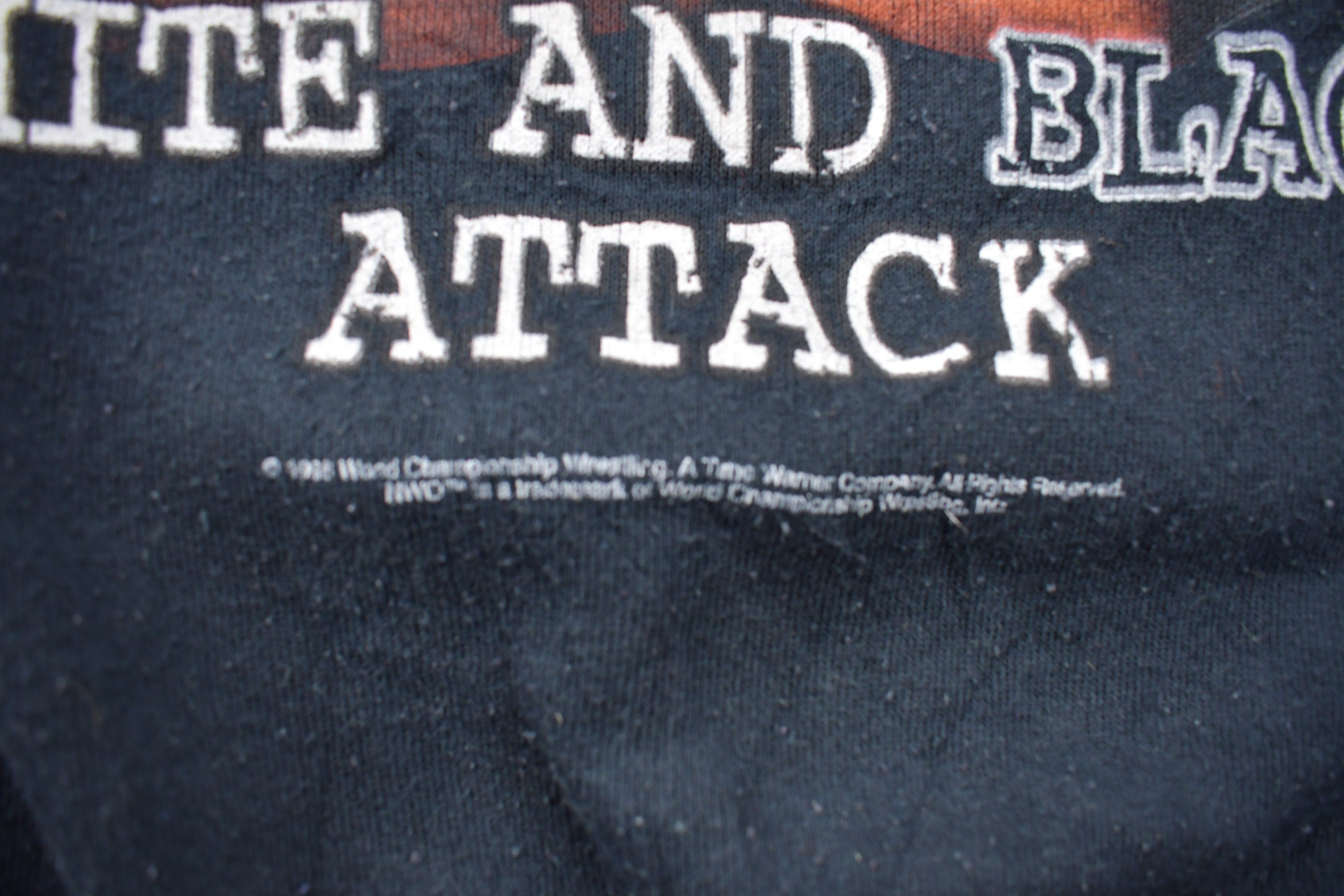 Vintage 1998 WCW NWO White and Black Attack Graphic Wrestling Crewneck