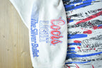 Vintage 1990s Coors Slo Pitch Collared All Over Print Crewneck Sweatshirt