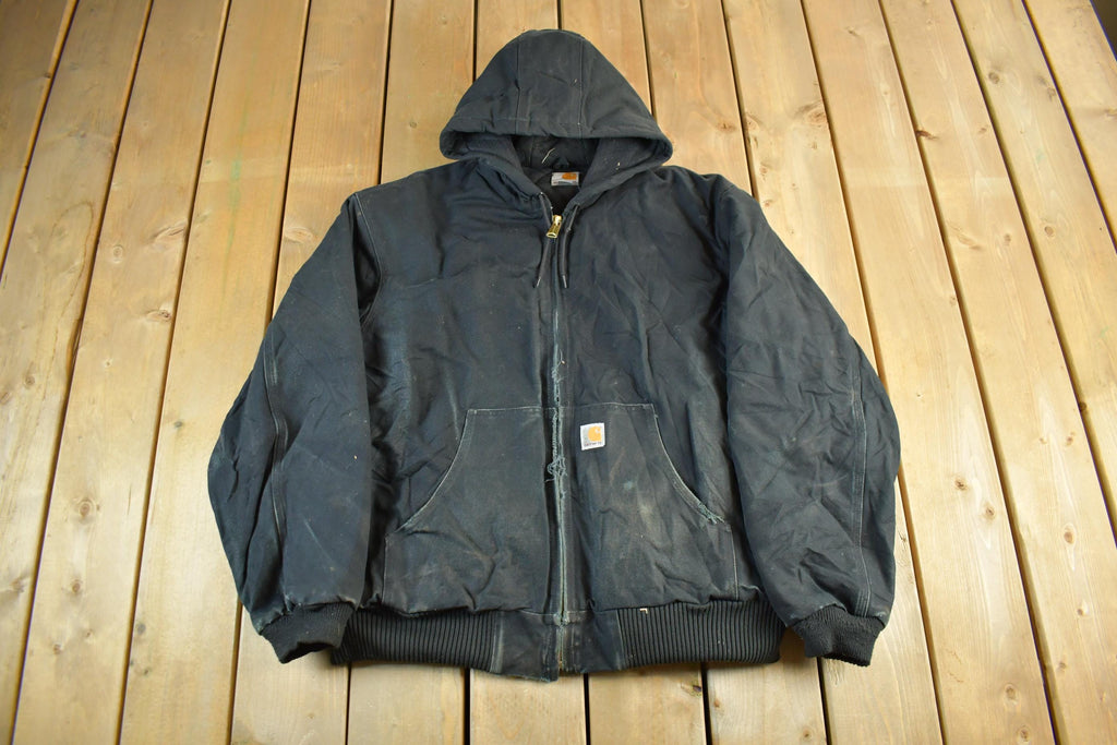 Vintage 1990s Carhartt Canvas Hooded Jacket Men's XL