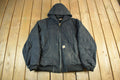 Vintage 1990s Carhartt Canvas Hooded Jacket Men's XL