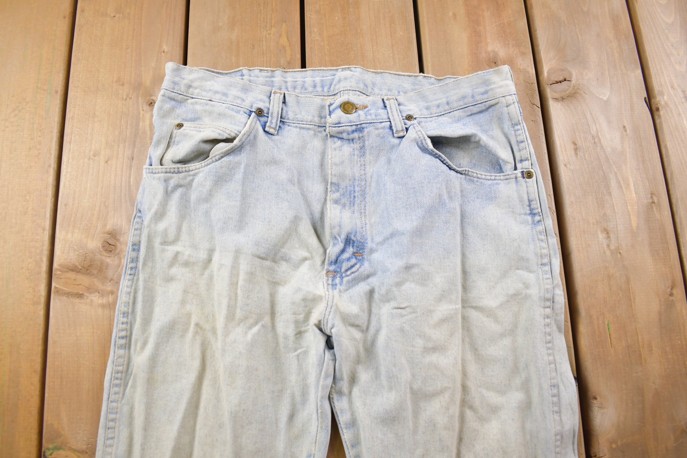 Vintage 1980's Wrangler Faded Light Wash Denim 32 x 28
