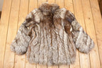 Vintage 1980s Grey Fox Mid Length Fur Coat Saga Fox Royal Made In USA