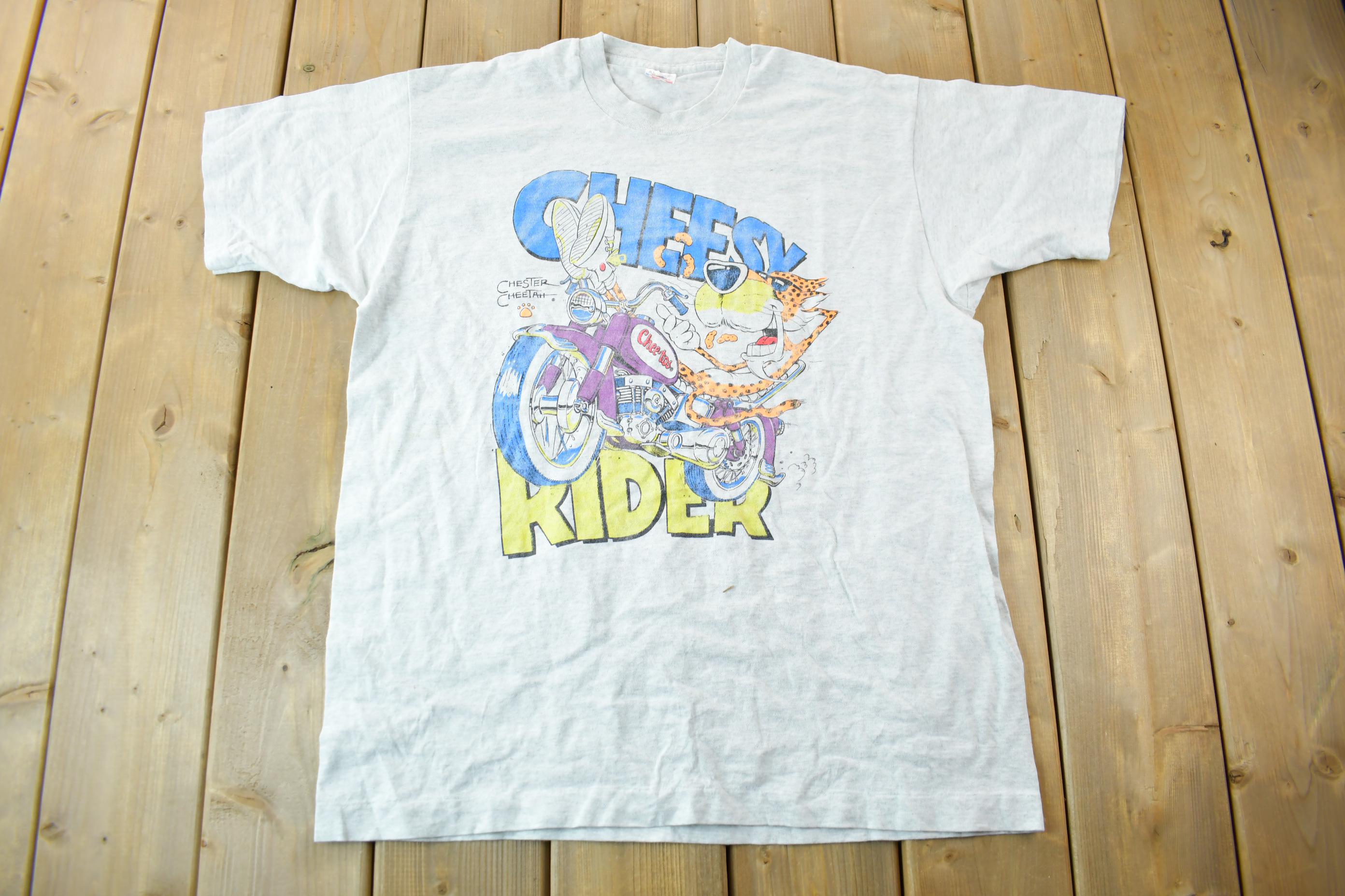 Vintage 1990s Chester Cheetah Cheesy Rider Cheetos Promo Graphic T-Shirt