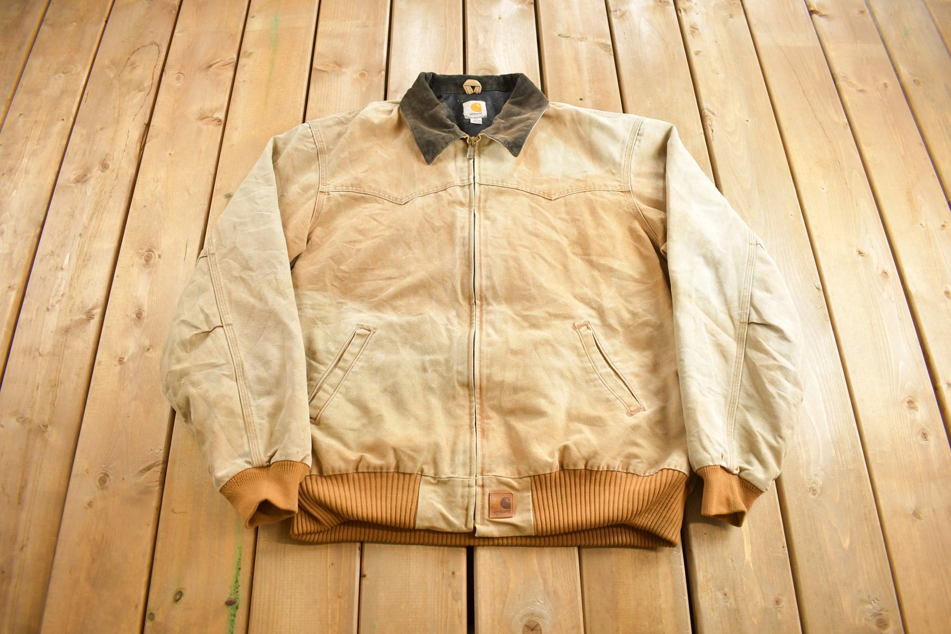 Vintage Y2K Carhartt Beige Santa Fe Work Jacket