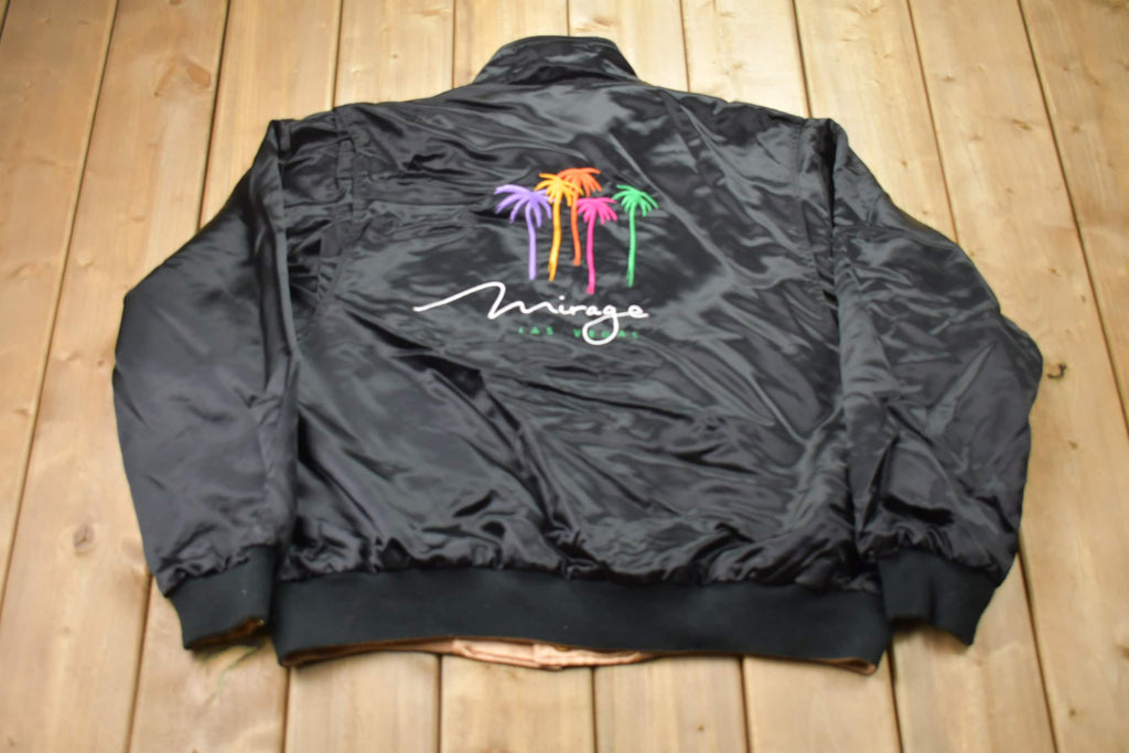 Vintage 1990s Golden Nugget Mirage Las Vegas Satin Reversible Jacket