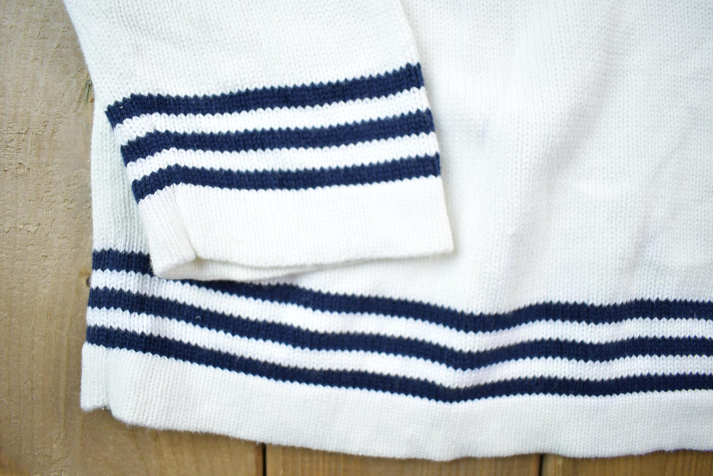 Vintage 1990s Lauren Ralph Lauren Knit Crewneck Sweater / 90s Crewneck / Made In Hong Kong / Nautical Embroidered Ralph Lauren