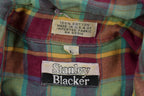 Vintage 1990s Stanley Blacker Plaid Flannel Button Up Shirt Madde In USA