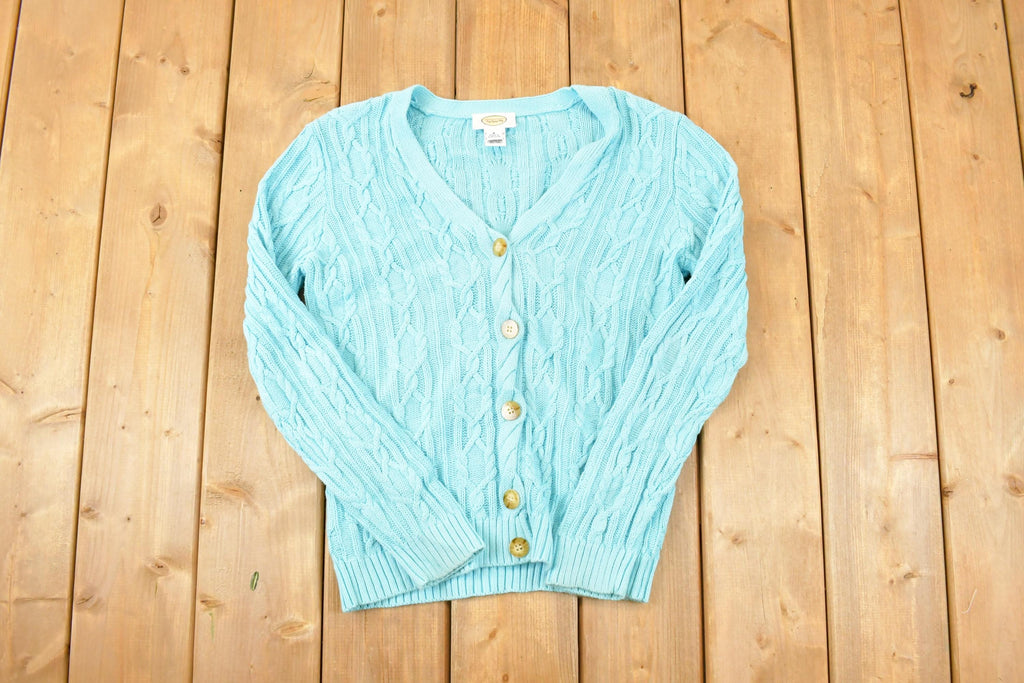 Vintage 1990s Talbots Cable Knit Cardigan Sweater Women's S