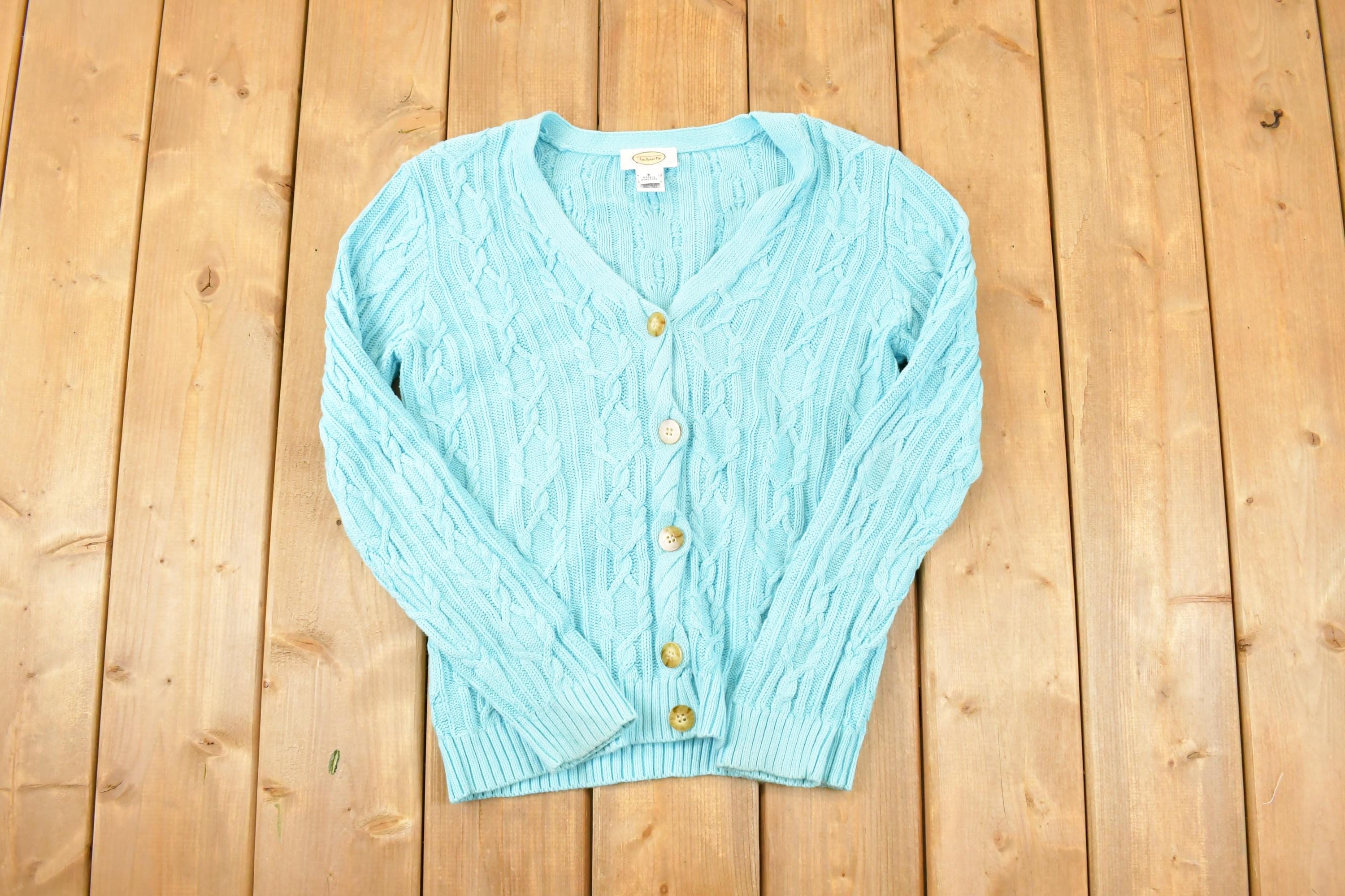 Vintage 1990s Talbots Cable Knit Cardigan Sweater Women's S
