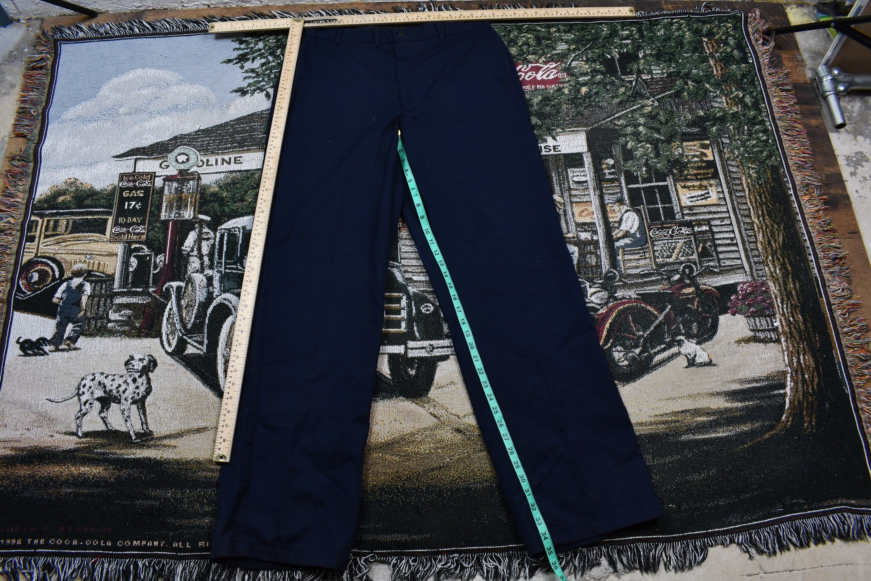 Vintage 1980s Navy Blue Uniform Pants Size 38 x 36