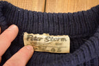 Vintage 1980s Peter Storm Ribbed Wool Knit Crewneck Sweater Men's L /