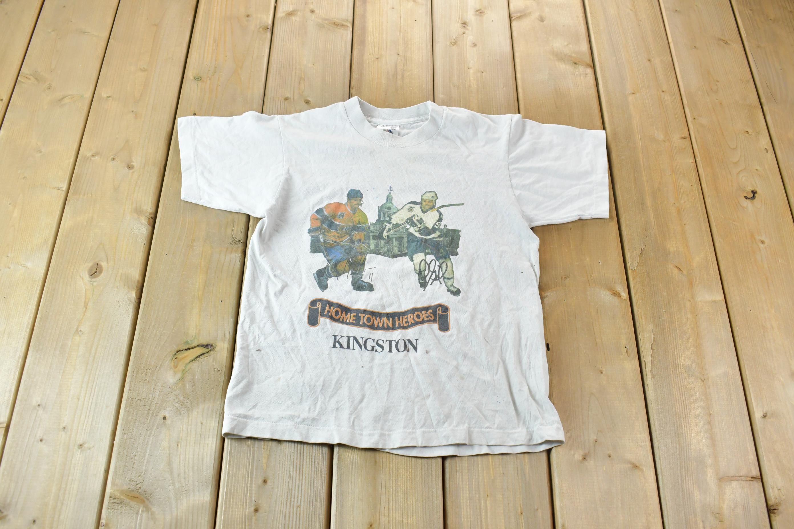 Vintage 1990s Souvenir Kingston Hockey Travel T-Shirt Made In Canada