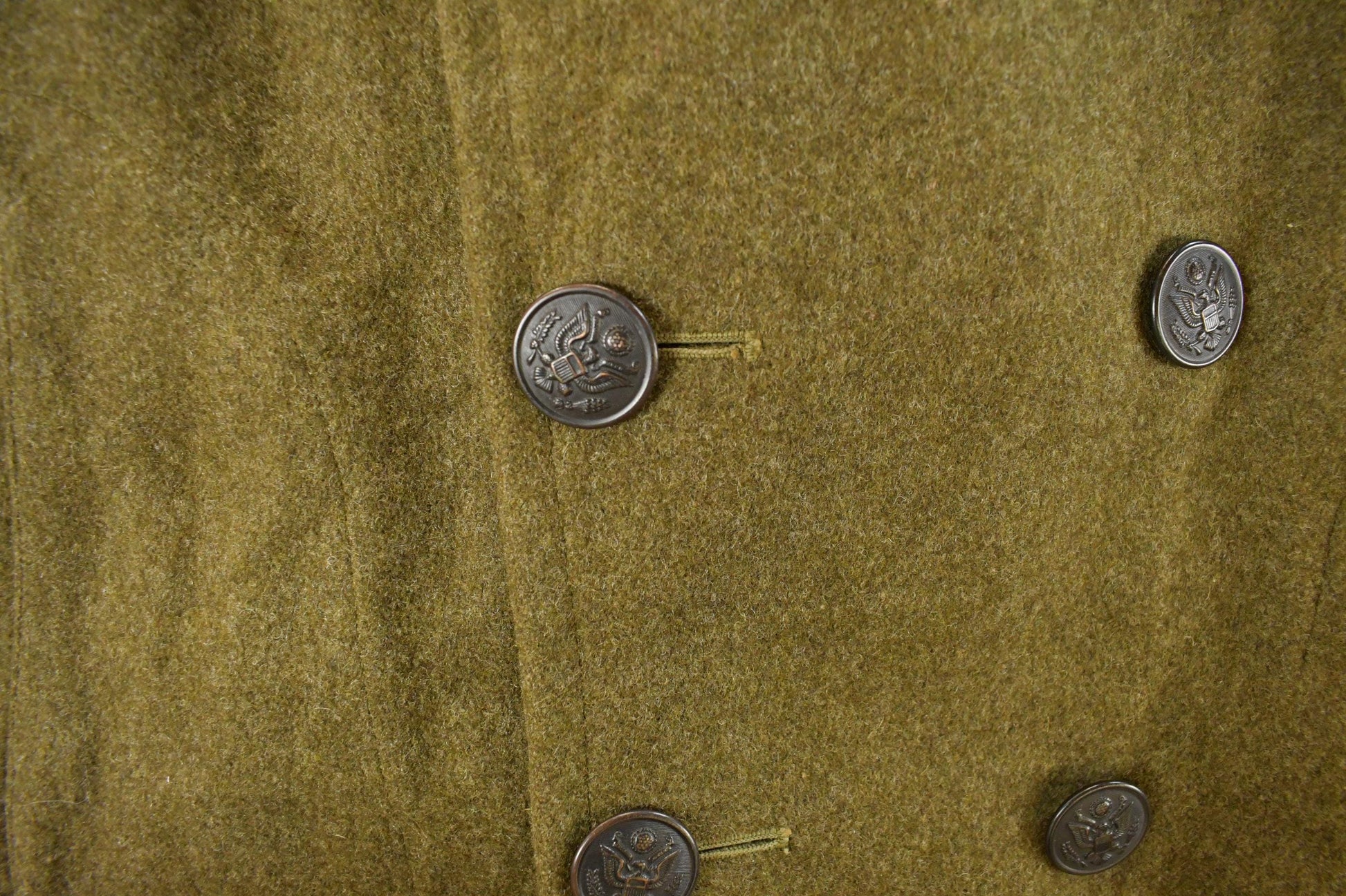 Vintage 1940s WWII Era Military Wool Trench Coat Men's M