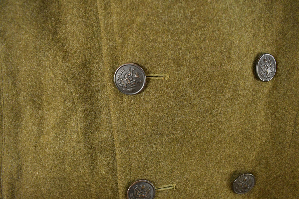 Vintage 1940s WWII Era Military Wool Trench Coat Men's M