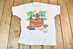 Vintage 1990s Hot Tub Club Tropical Penguins Single Stitch Graphic T-Shirt