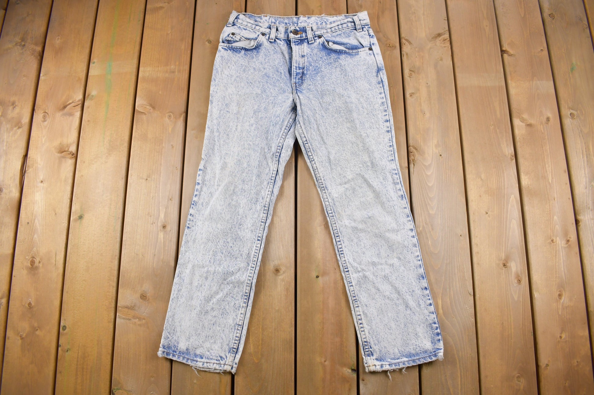 Vintage 1970s Levi's Orange Tab Acid Wash Denim Jeans Size 28 x 26