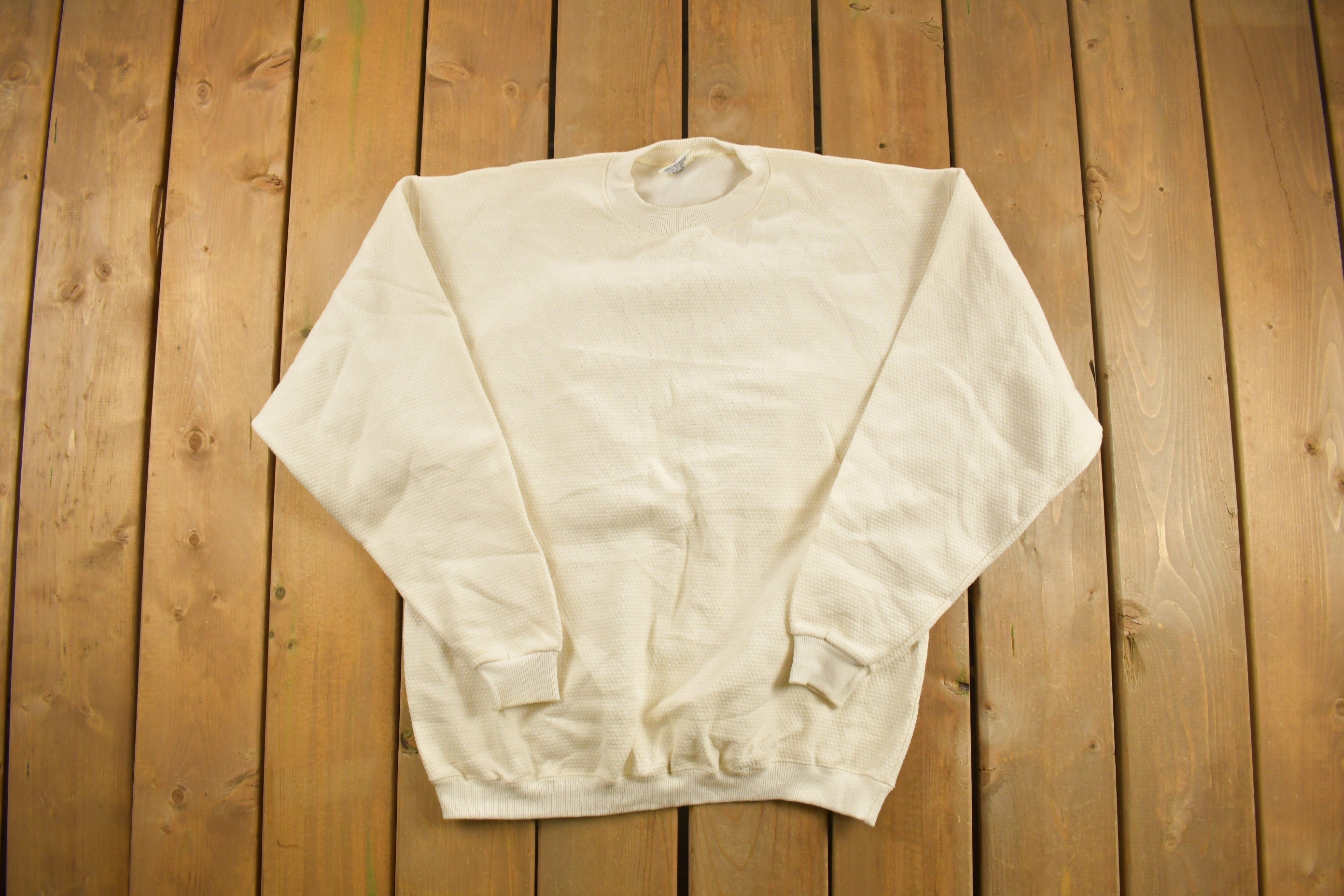 Vintage 1990s Superior Blank White Crewneck Sweatshirt