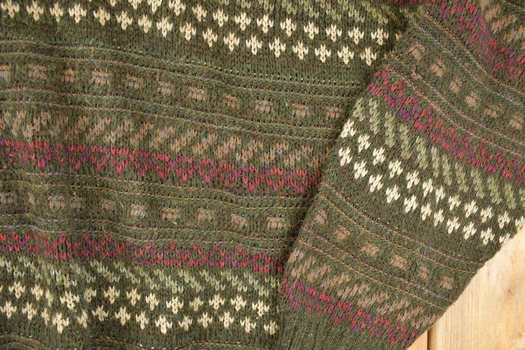 Vintage 1990s Bugle Boy Abstract Striped Knit Crewneck Sweater Men's XL