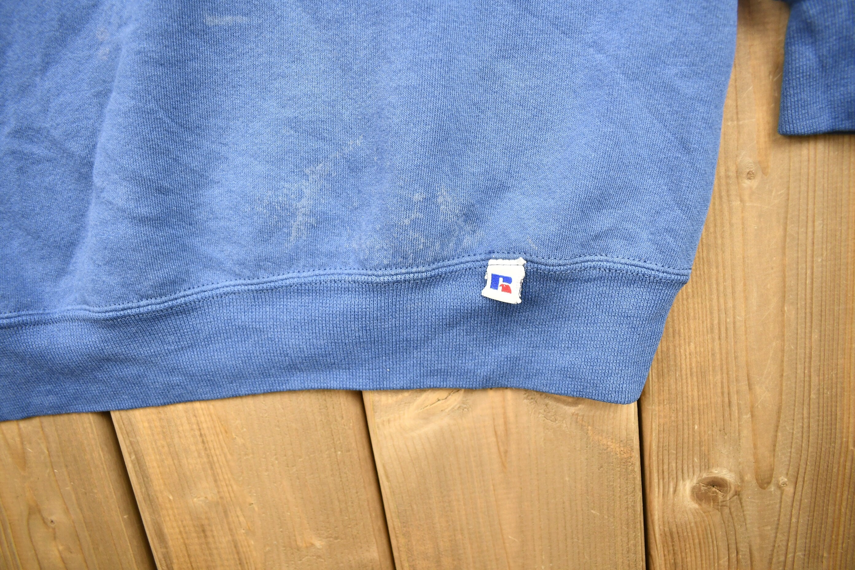 Vintage 1990s Russell Athletics Blank Blue Crewneck Sweatshirt