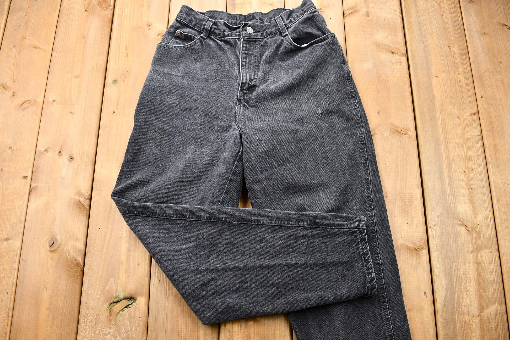 Vintage 1980s Gitano Black Wash Relaxed Tapered Mom Jeans