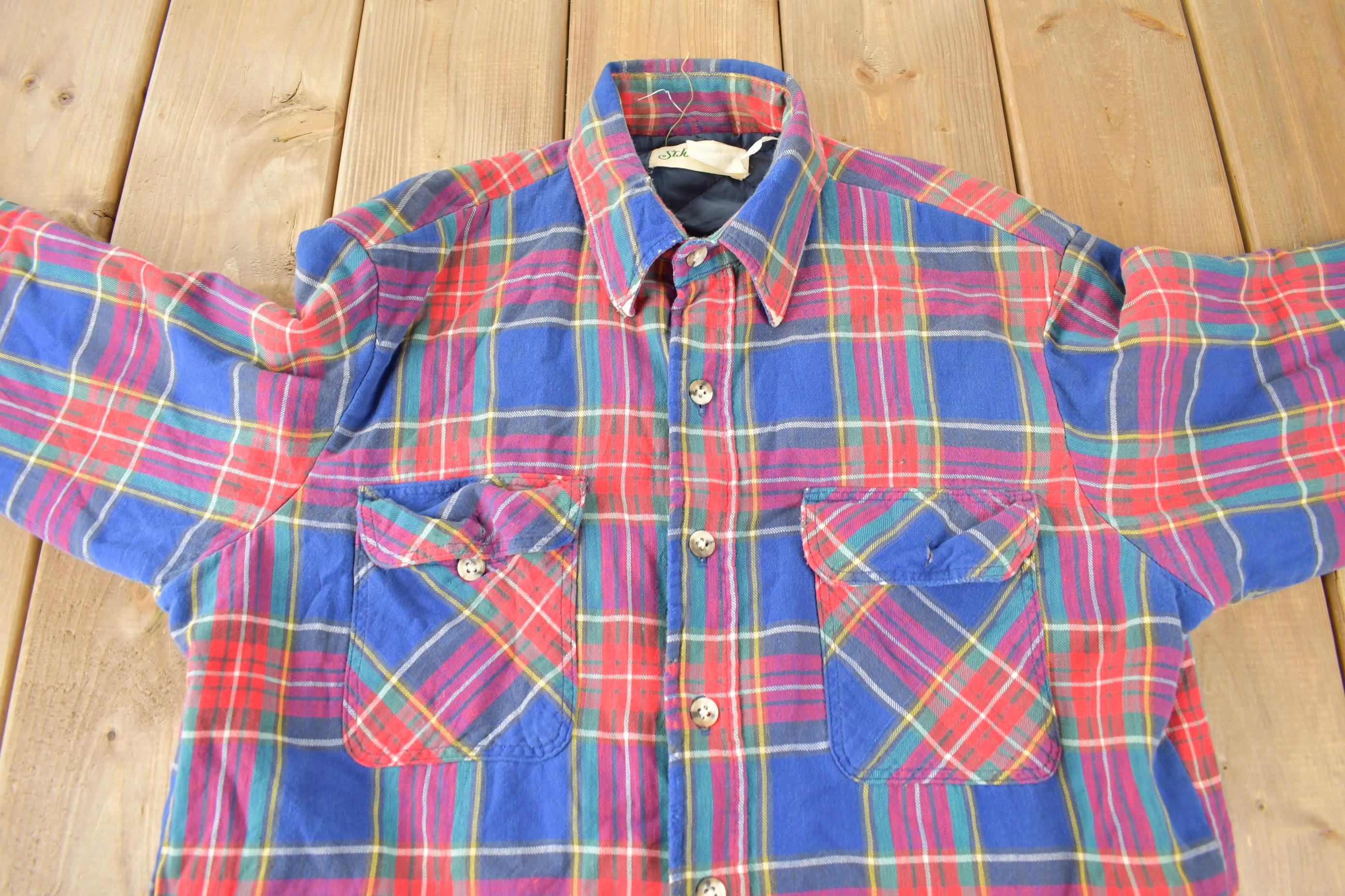 Vintage 1990s St. Johns Bay Lined Plaid Button Up Shirt