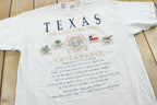 Vintage 1986 Texas Lone Star State Souvenir Graphic T Shirt Men's XL