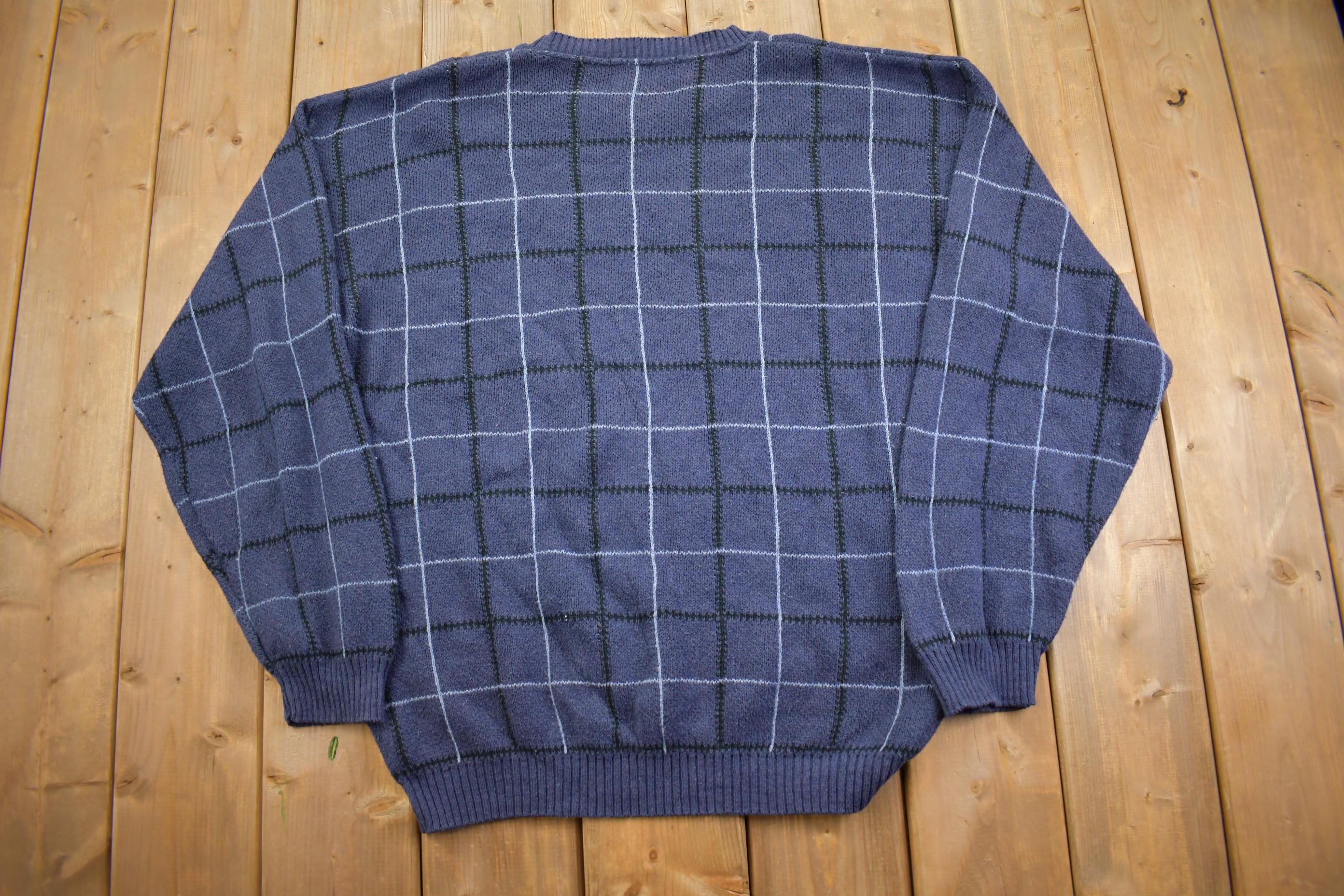 Vintage 1990s Liberty Sweaters Knit Crewneck Sweater Made in USA - XL