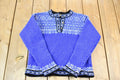 Vintage 1990s L.L. Bean Women's Merino Wool Knit Abstract Patterned Buttoned Sweater / Cozy Knit Sweater