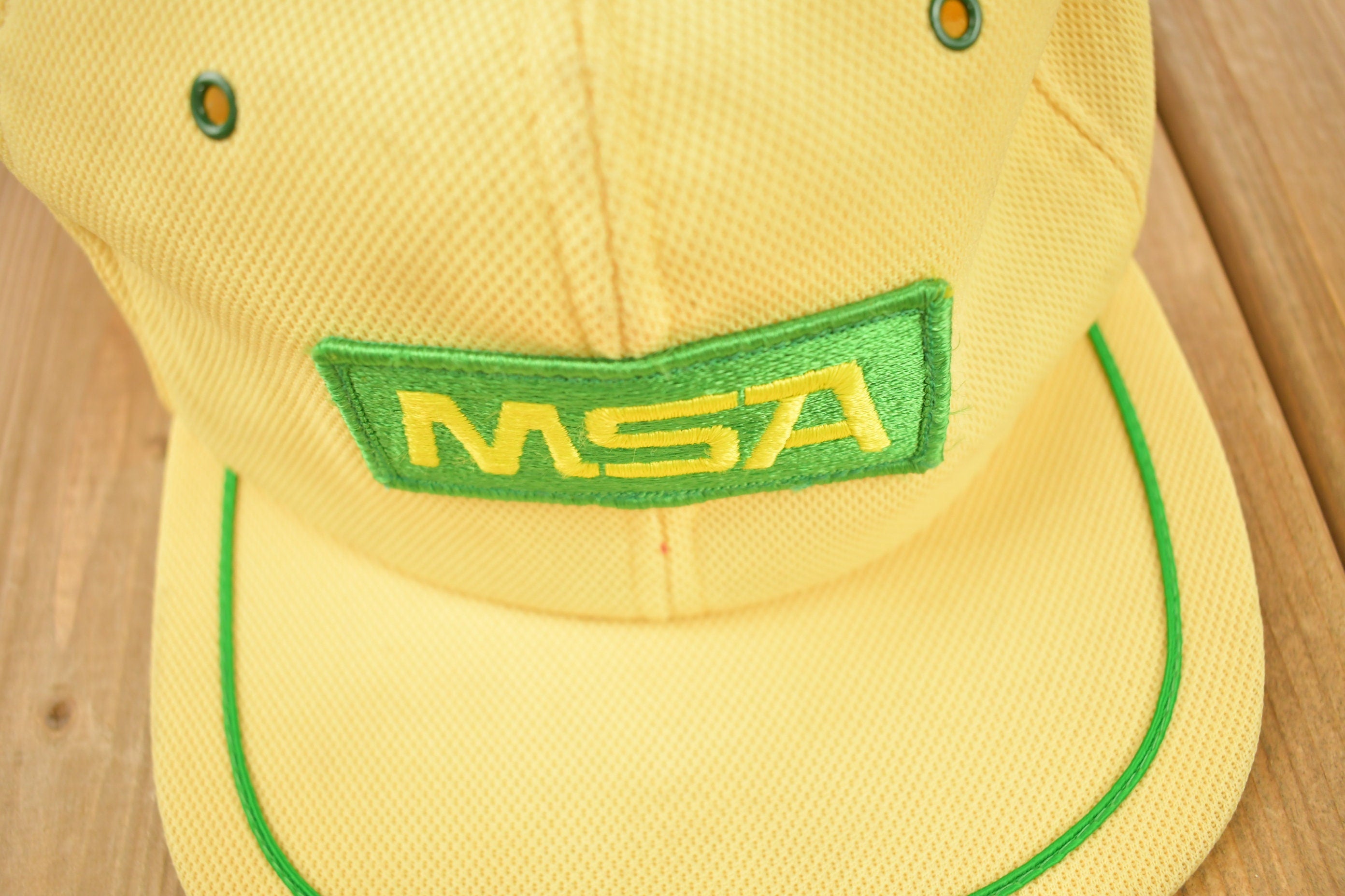 Vintage 1990s MSA Safety Company Yellow Snap Back Hat